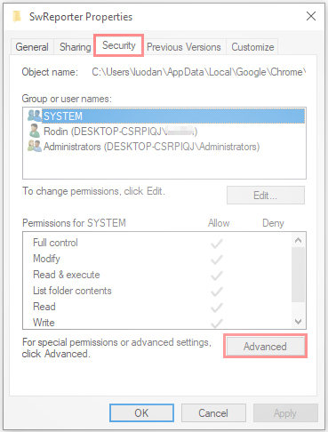 Right-click-the-SwReporter-folder