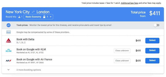 How to determine the basic economy prices for Google Flights