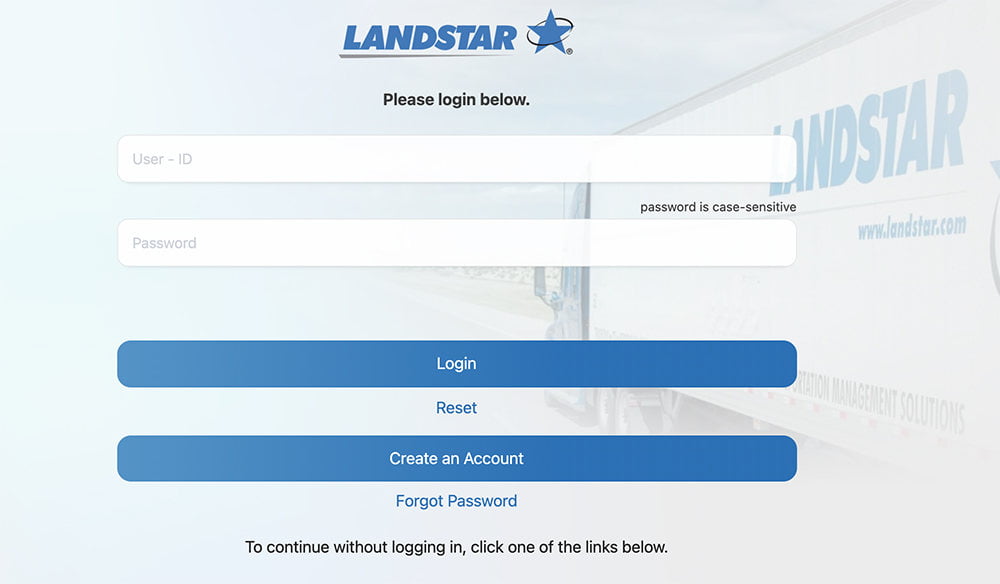 LandStarOnline Login Portal Page Login IN 1 landstaronline | landstar log in